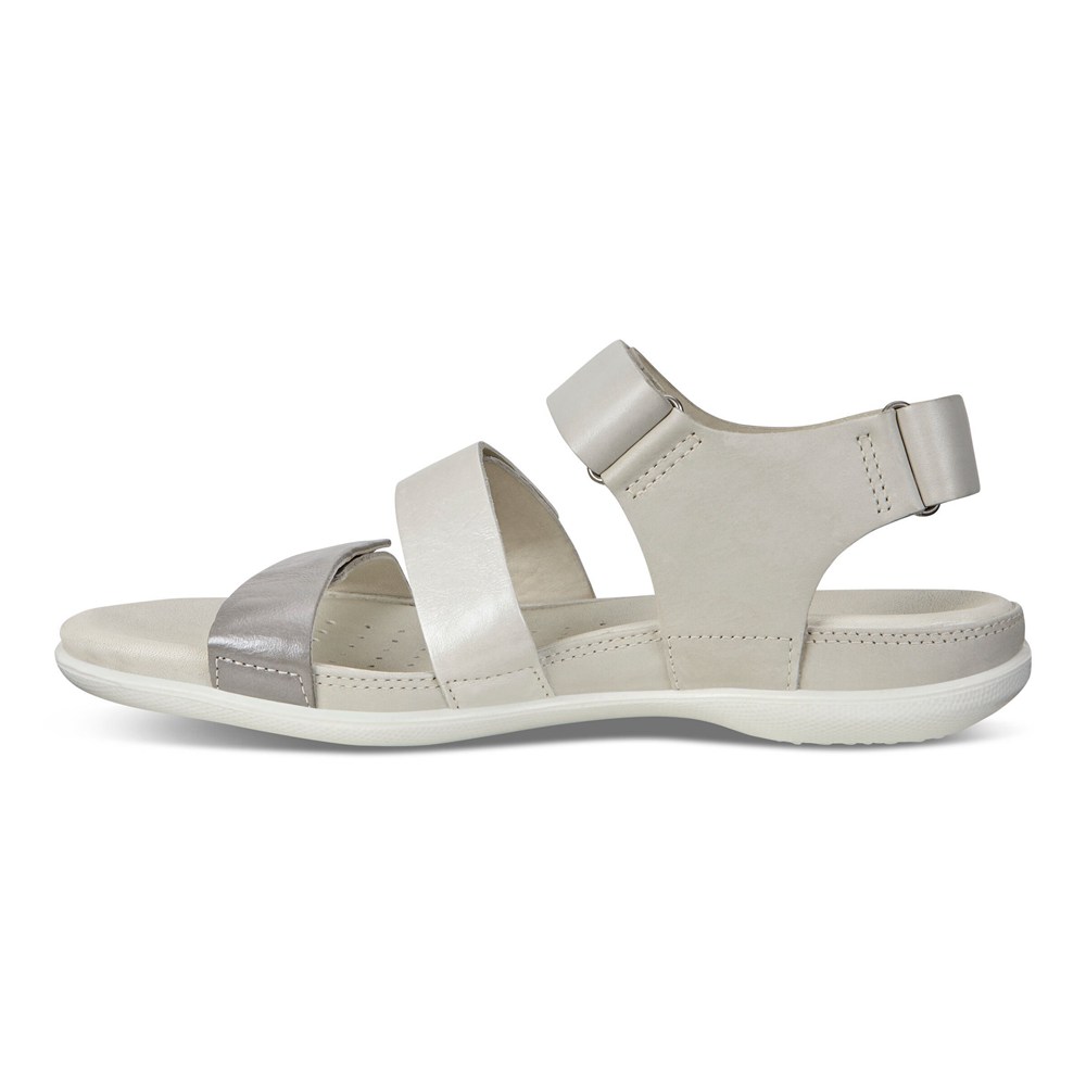 Sandalias Mujer - ECCO Flash Flat - Blancos/Plateados - PLC208761